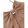 image:imageLYANER Womens Tie Knot Cut Out Sexy Maxi DressKhaki