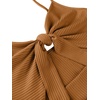image:imageLYANER Womens Tie Knot Cut Out Sexy Maxi DressLight Brown