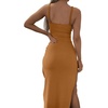 image:imageLYANER Womens Tie Knot Cut Out Sexy Maxi DressLight Brown