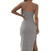 image:imageLYANER Womens Tie Knot Cut Out Sexy Maxi DressLight Gray