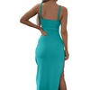 image:imageLYANER Womens Tie Knot Cut Out Sexy Maxi DressLight Teal
