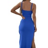 image:imageLYANER Womens Tie Knot Cut Out Sexy Maxi DressRoyal Blue