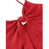 image:imageLYANER Womens Tie Knot Cut Out Sexy Maxi DressSolid Red