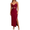 image:imageLYANER Womens Tie Knot Cut Out Sexy Maxi DressWine Red