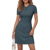 image:imageLYANER Womens Twist Knot Elegant Mini DressHazy Blue