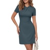 image:imageLYANER Womens Twist Knot Elegant Mini DressHazy Blue