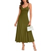 image:imageLYANER Womens V Neck Casual Maxi DressArmy Green