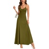 image:imageLYANER Womens V Neck Casual Maxi DressArmy Green