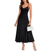image:imageLYANER Womens V Neck Casual Maxi DressBlack