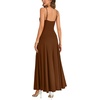 image:imageLYANER Womens V Neck Casual Maxi DressDark Brown
