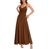 image:imageLYANER Womens V Neck Casual Maxi DressDark Brown