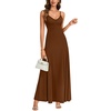 image:imageLYANER Womens V Neck Casual Maxi DressDark Brown