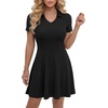 image:imageLYANER Womens V Neck Casual Mini DressBlack