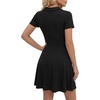 image:imageLYANER Womens V Neck Casual Mini DressBlack