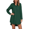 image:imageLYANER Womens V Neck Dressy Shirt DressDark Green
