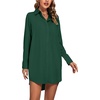 image:imageLYANER Womens V Neck Dressy Shirt DressDark Green
