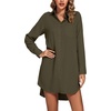 image:imageLYANER Womens V Neck Dressy Shirt DressPure Army Green
