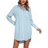 image:imageLYANER Womens V Neck Dressy Shirt DressPure Blue