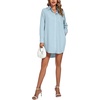 image:imageLYANER Womens V Neck Dressy Shirt DressPure Blue