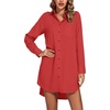 image:imageLYANER Womens V Neck Dressy Shirt DressPure Red