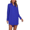 image:imageLYANER Womens V Neck Dressy Shirt DressPure Royal Blue