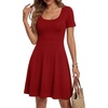 image:imageLYANER Womens Fit and Flare Casual Mini DressRed