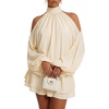 image:imageLYANER Womens Halter Cold Shoulder Party Mini DressLight Yellow