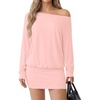 image:imageLYANER Womens One Shoulder Elegant Mini DressPink