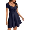 image:imageLYANER Womens Sweetheart Neck Elegant Mini DressNavy Blue