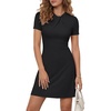 image:imageLYANER Womens Twist Knot Elegant Mini DressBlack