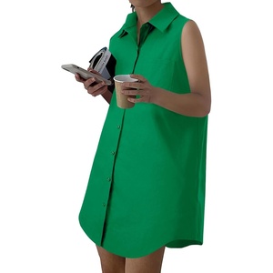 image:imageLYANER Womens Collar V Neck Casual Shirt DressGrass Green