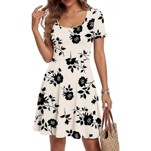 image:imageLYANER Womens Fit and Flare Casual Mini DressBeige