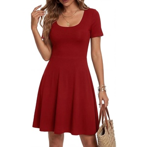 image:imageLYANER Womens Fit and Flare Casual Mini DressRed