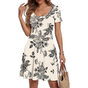 image:imageLYANER Womens Fit and Flare Casual Mini DressWhite