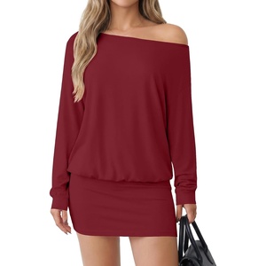 image:imageLYANER Womens One Shoulder Elegant Mini DressWine Red