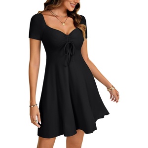 image:imageLYANER Womens Sweetheart Neck Elegant Mini DressBlack