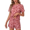 image:imageLYANER Womens 2 Piece Cute Lounge SetBurgundy Daisies