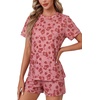 image:imageLYANER Womens 2 Piece Cute Lounge SetBurgundy Daisies