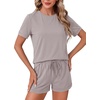 image:imageLYANER Womens 2 Piece Cute Lounge SetGray