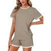 image:imageLYANER Womens 2 Piece Cute Lounge SetKhaki