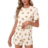 image:imageLYANER Womens 2 Piece Cute Lounge SetLight Brown Bear