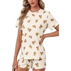 image:imageLYANER Womens 2 Piece Cute Lounge SetLight Brown Bear