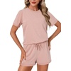 image:imageLYANER Womens 2 Piece Cute Lounge SetPink