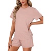 image:imageLYANER Womens 2 Piece Cute Lounge SetPink