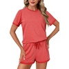 image:imageLYANER Womens 2 Piece Cute Lounge SetRed