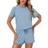 image:imageLYANER Womens 2 Piece Cute Lounge SetSky Blue