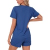 image:imageLYANER Womens 2 Piece Cute Lounge SetSolid Blue