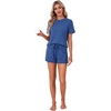 image:imageLYANER Womens 2 Piece Cute Lounge SetSolid Blue