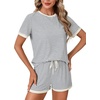 image:imageLYANER Womens 2 Piece Cute Lounge SetWhite