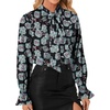image:imageLYANER Womens Bow Tie Neck Business Work BlouseFloral Black